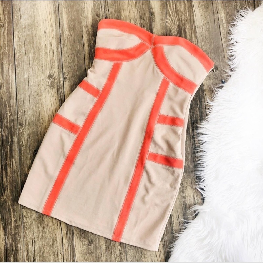 MM Couture Beige Bodycon Dress Small